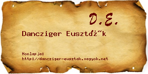 Dancziger Euszták névjegykártya